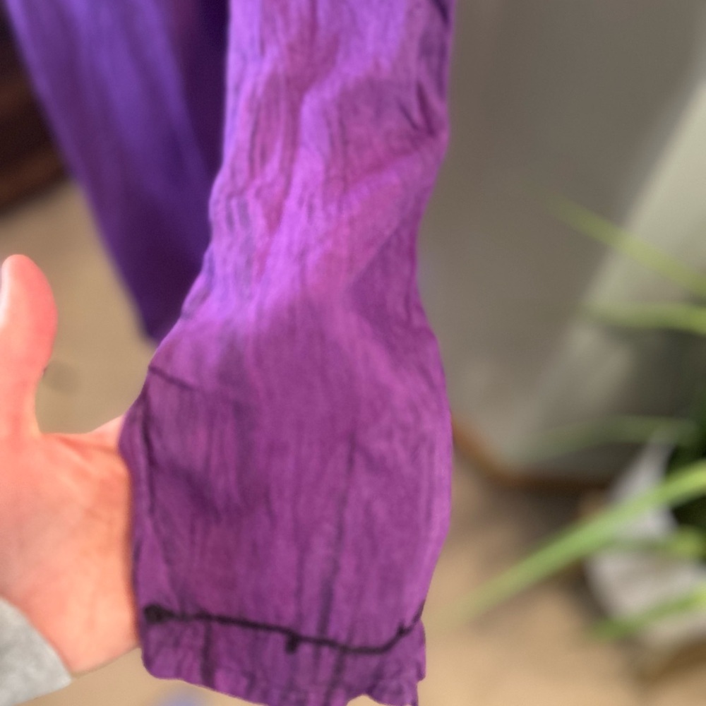 Ananda’s Collection Purple Embroidered Tunic Dress Boho lagenlook beach coverup - Picture 6 of 11